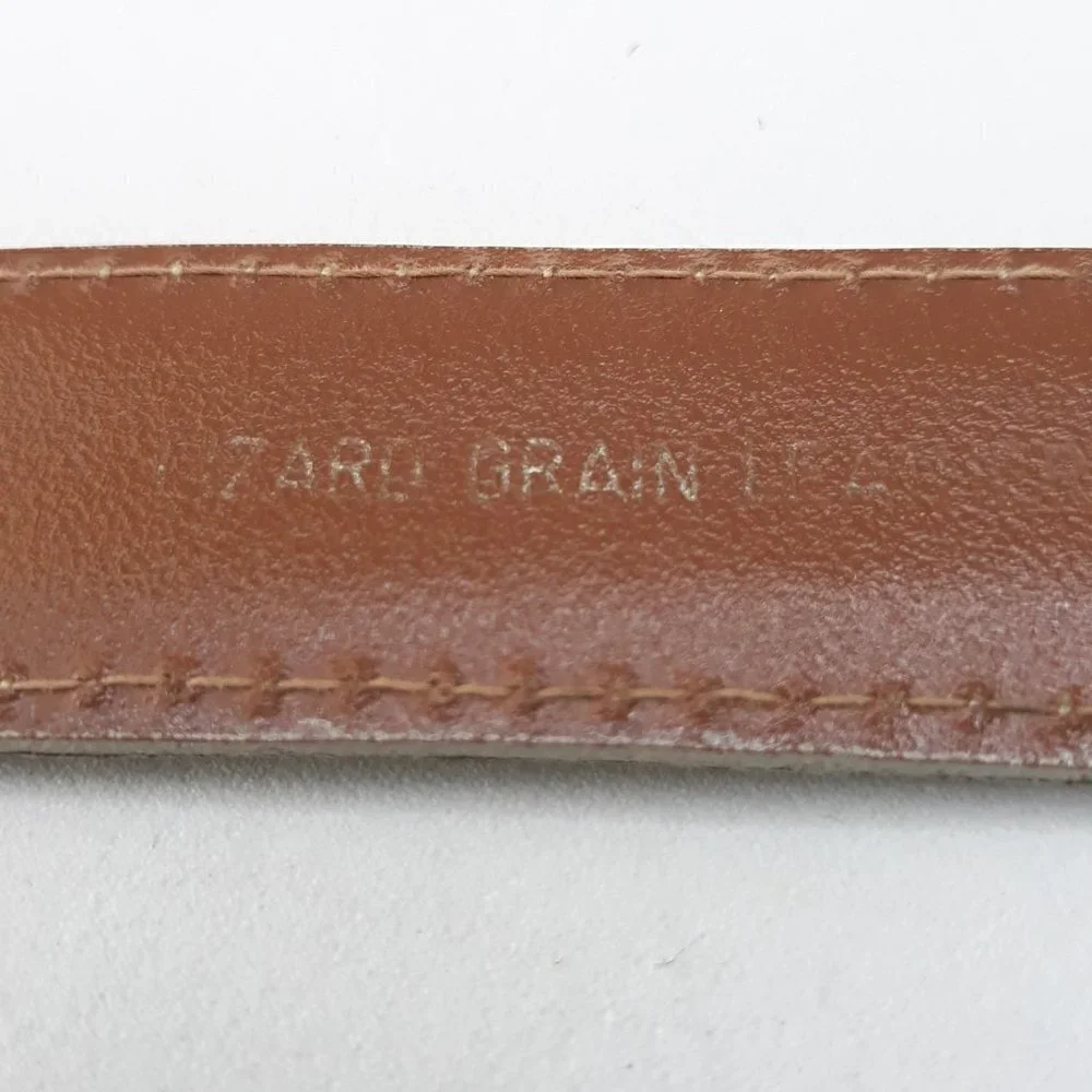 Cipriani Tan Lizard Grain Leather Belt Sz L